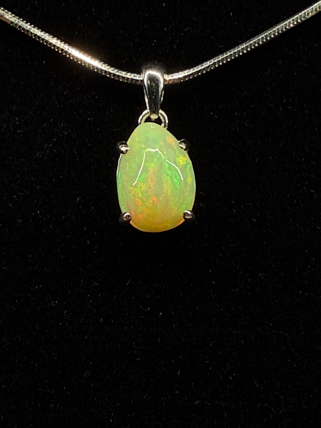 Egg Shaped Etheopian Opal Pendant