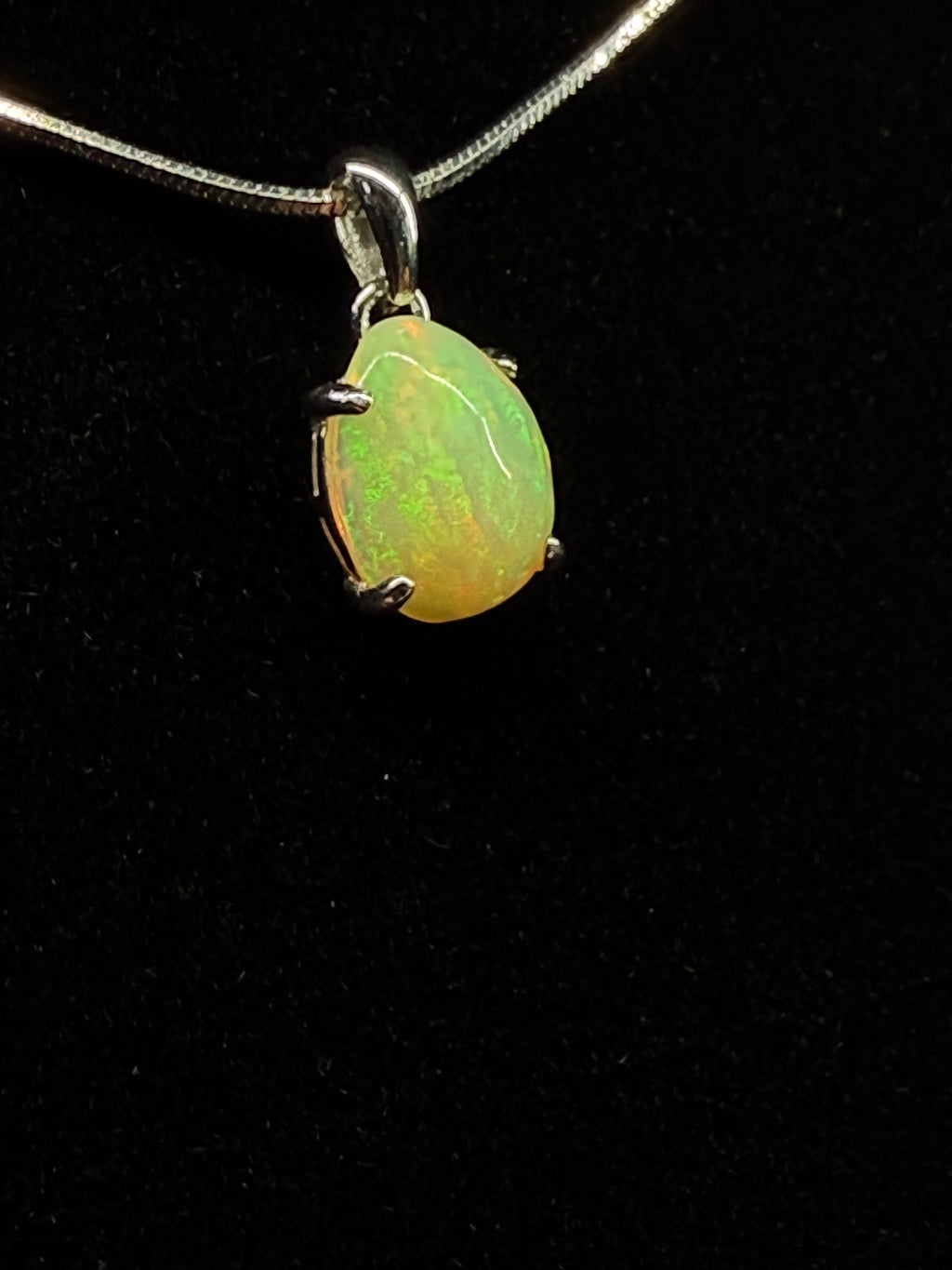 Egg Shaped Etheopian Opal Pendant