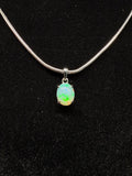 Silver Oval Ethiopian Opal Pendant