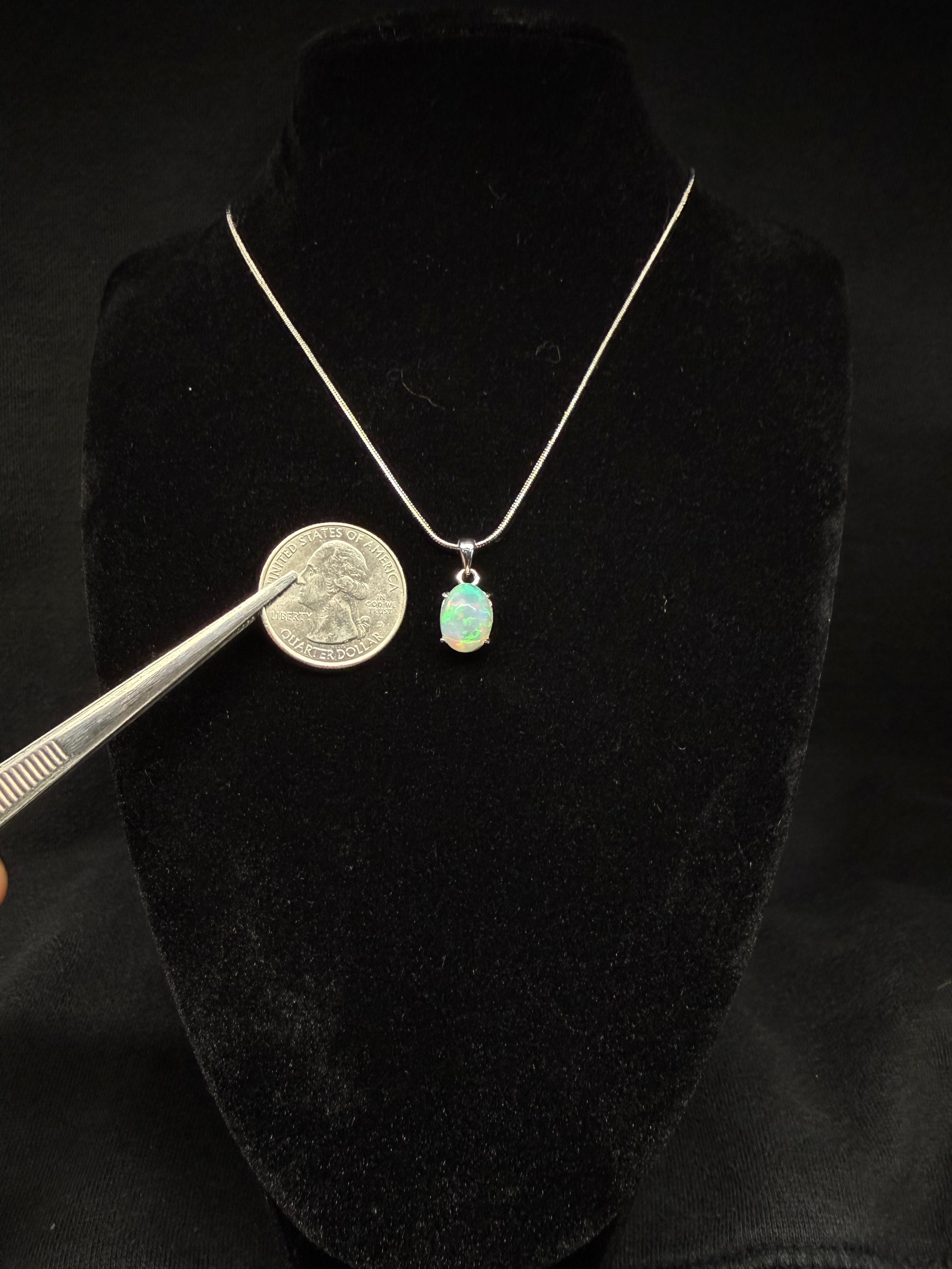 Oval Ethiopian Opal Pendant
