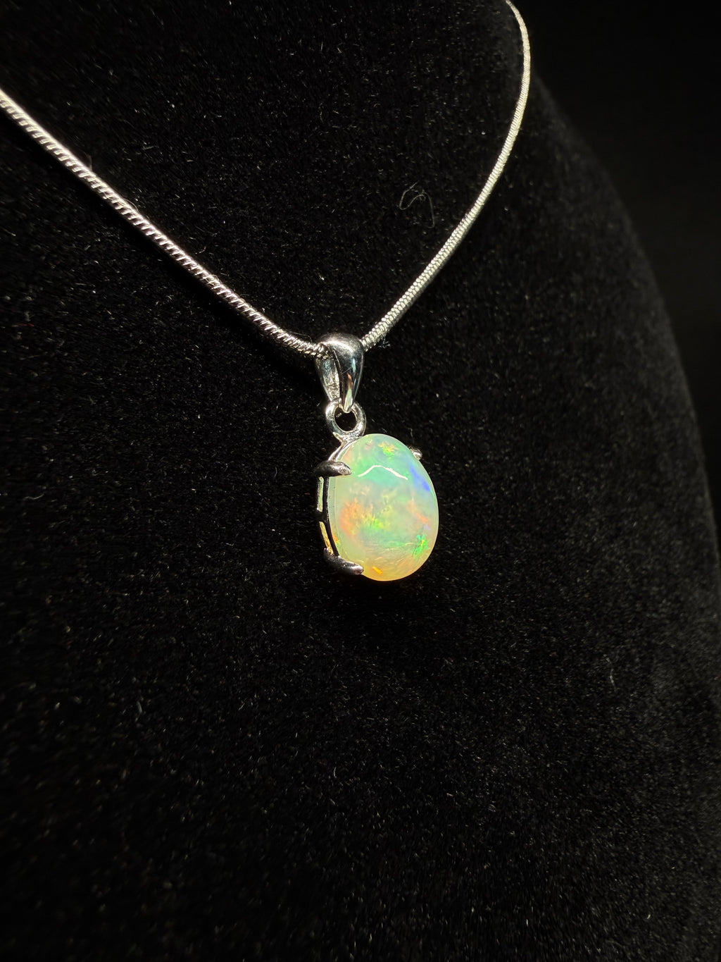 Oval Ethiopian Opal Pendant