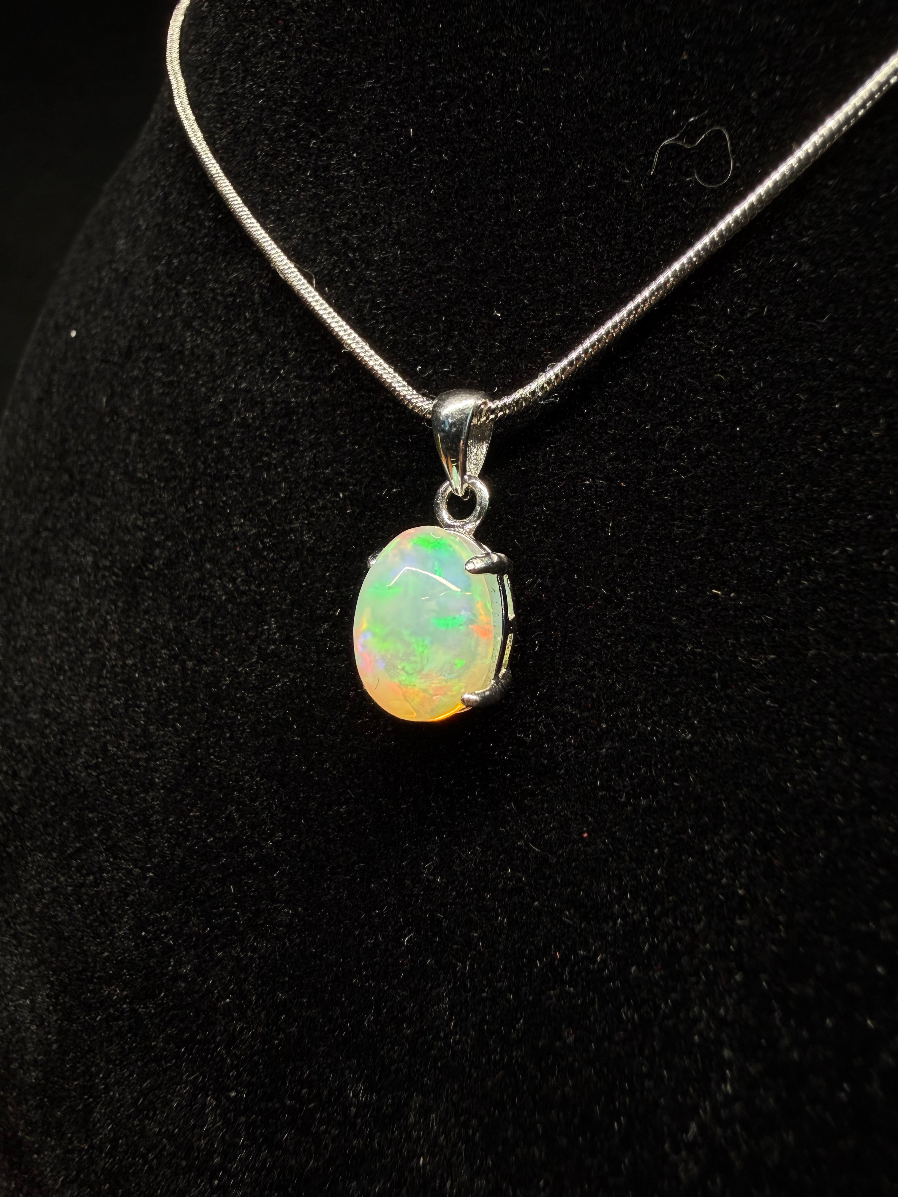 Oval Ethiopian Opal Pendant