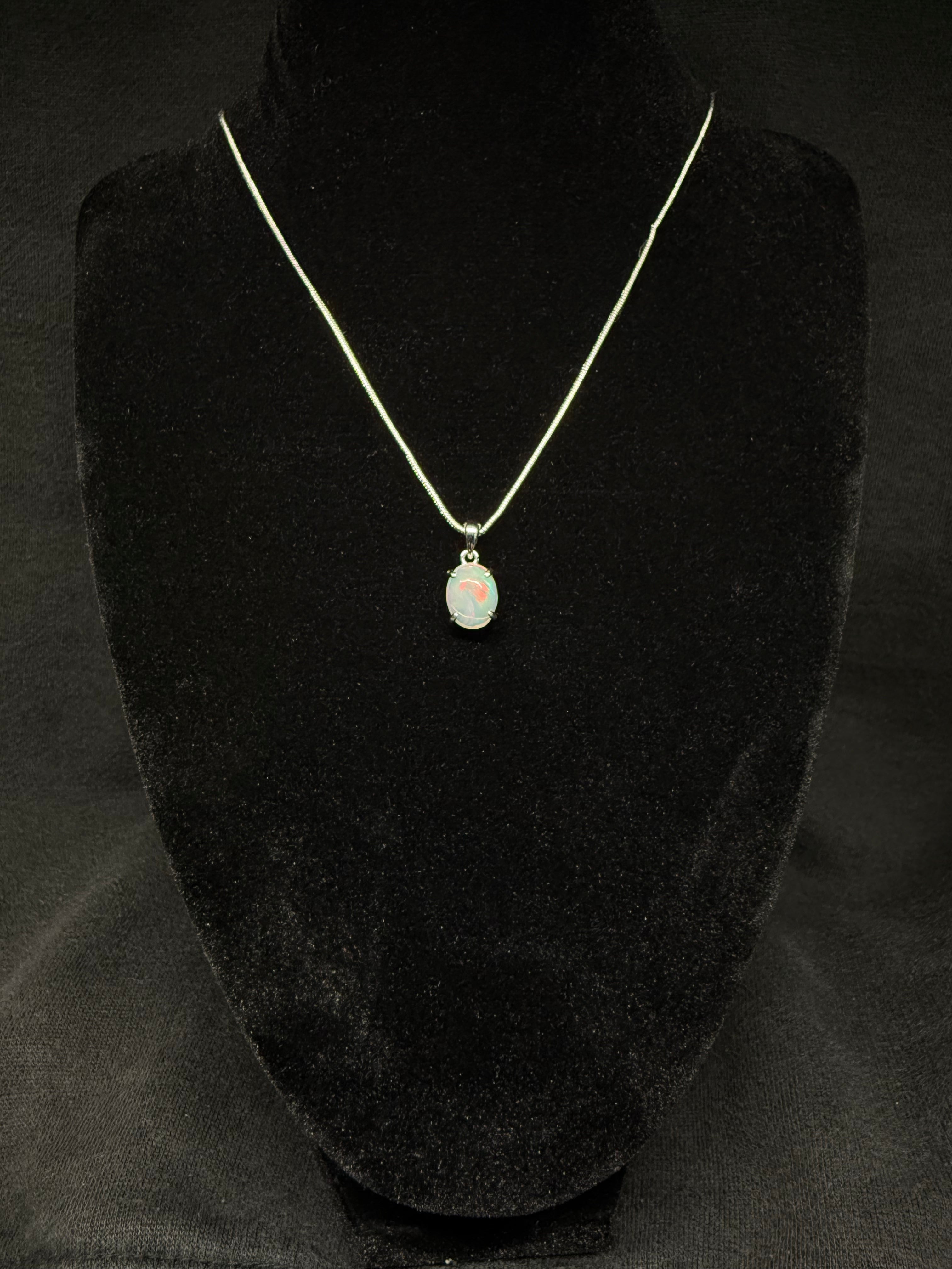 Oval Ethiopian Opal Pendant