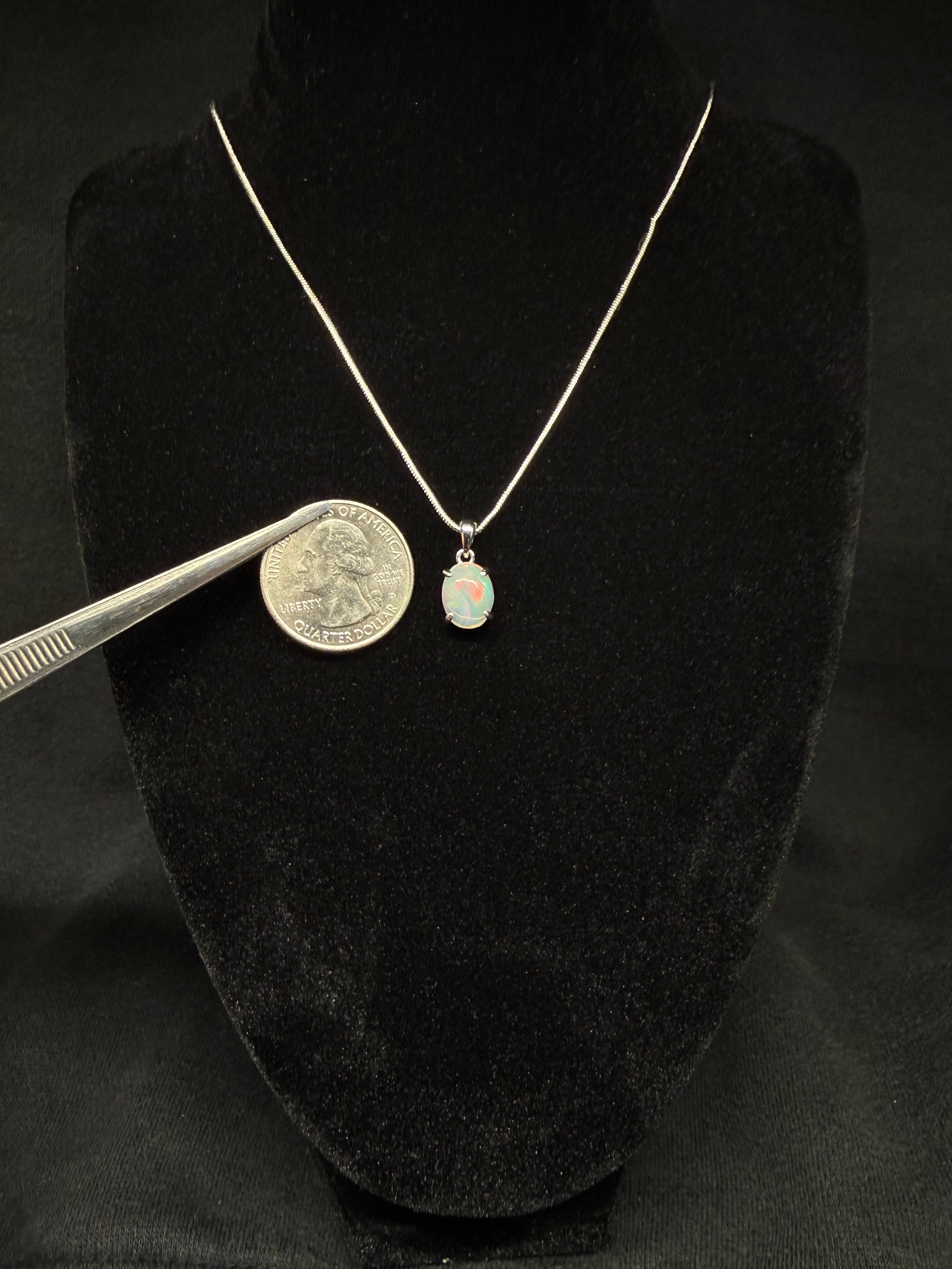 Oval Ethiopian Opal Pendant