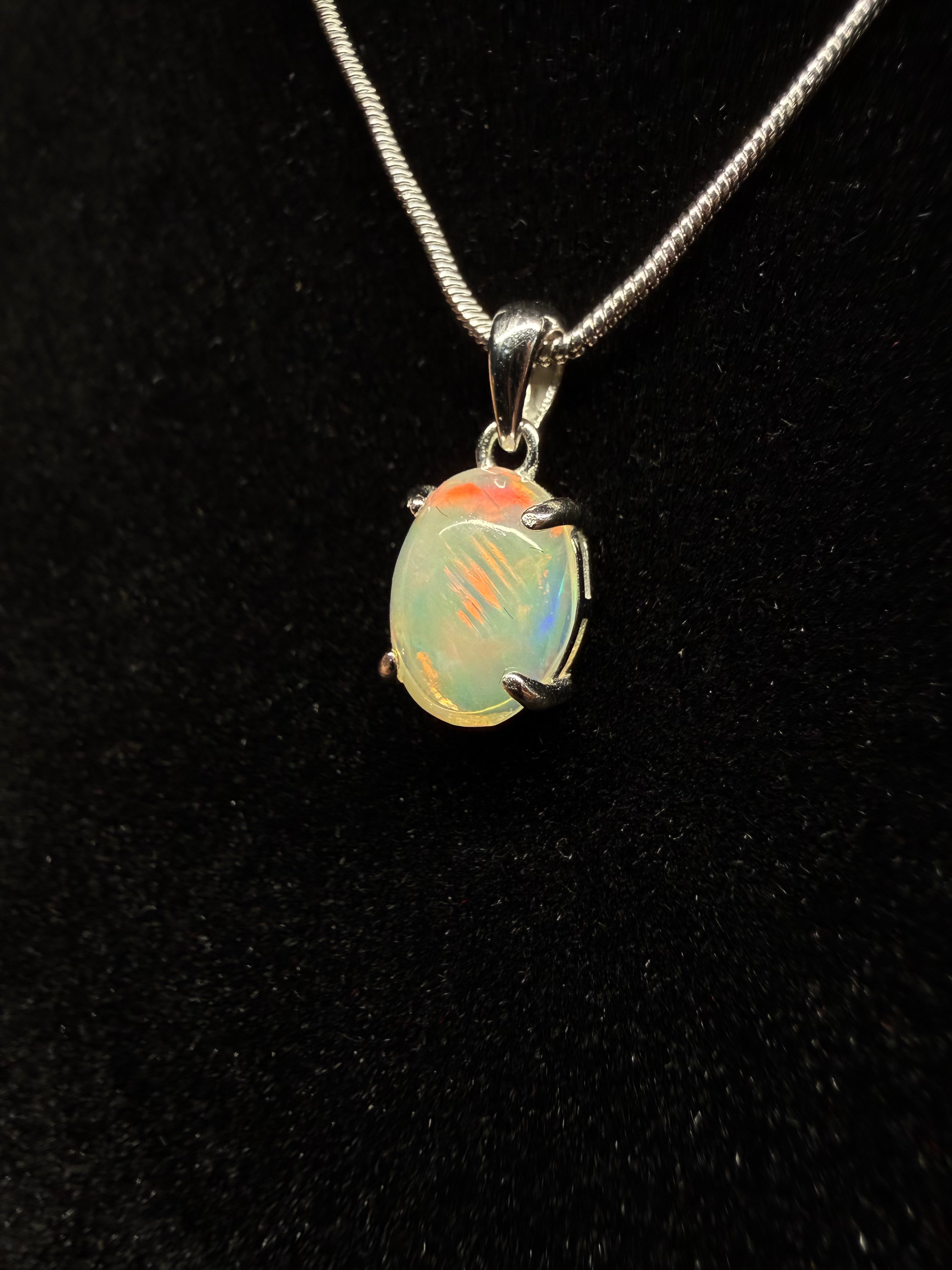 Oval Ethiopian Opal Pendant