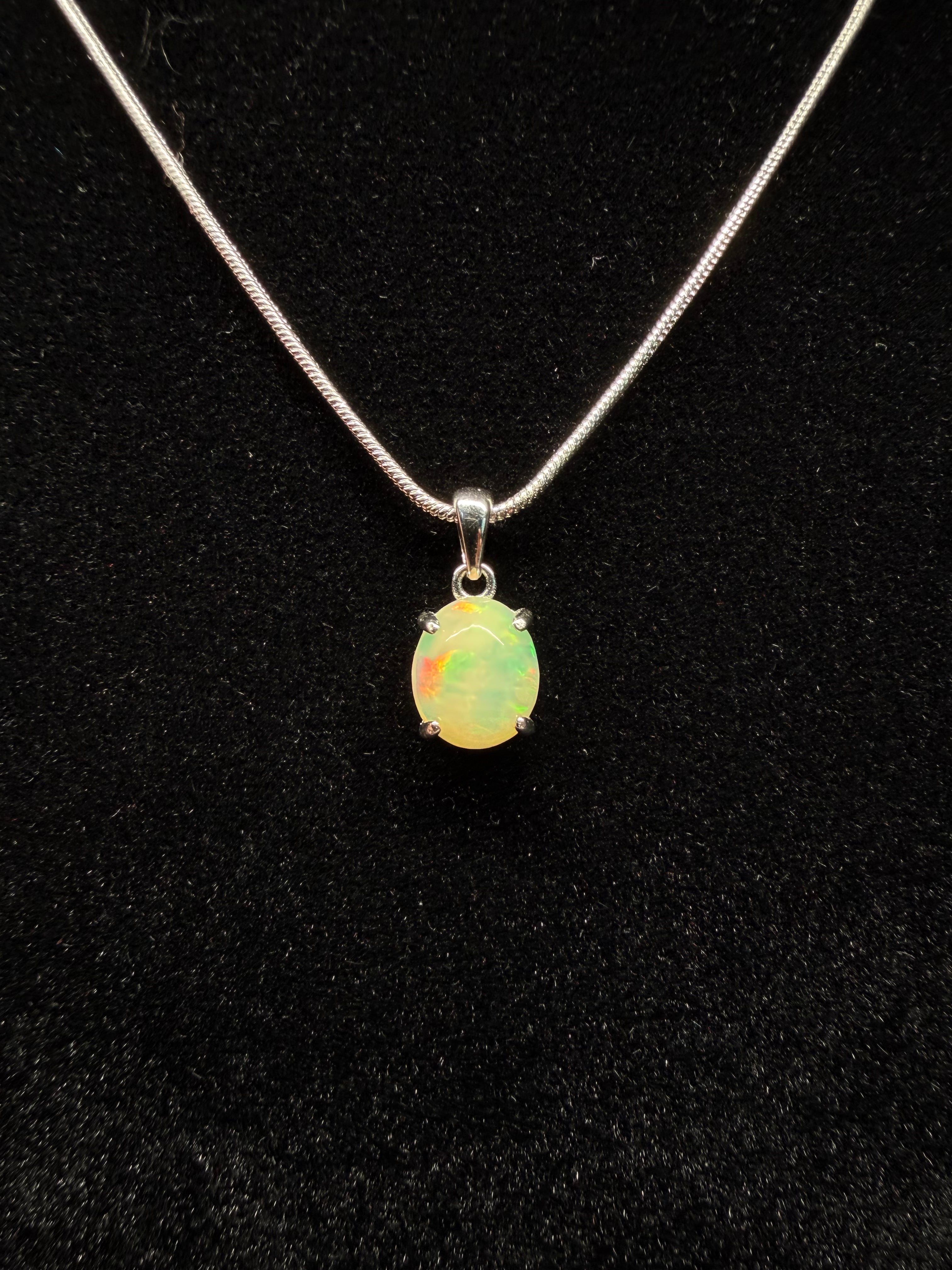 Oval Ethiopian Opal Pendant