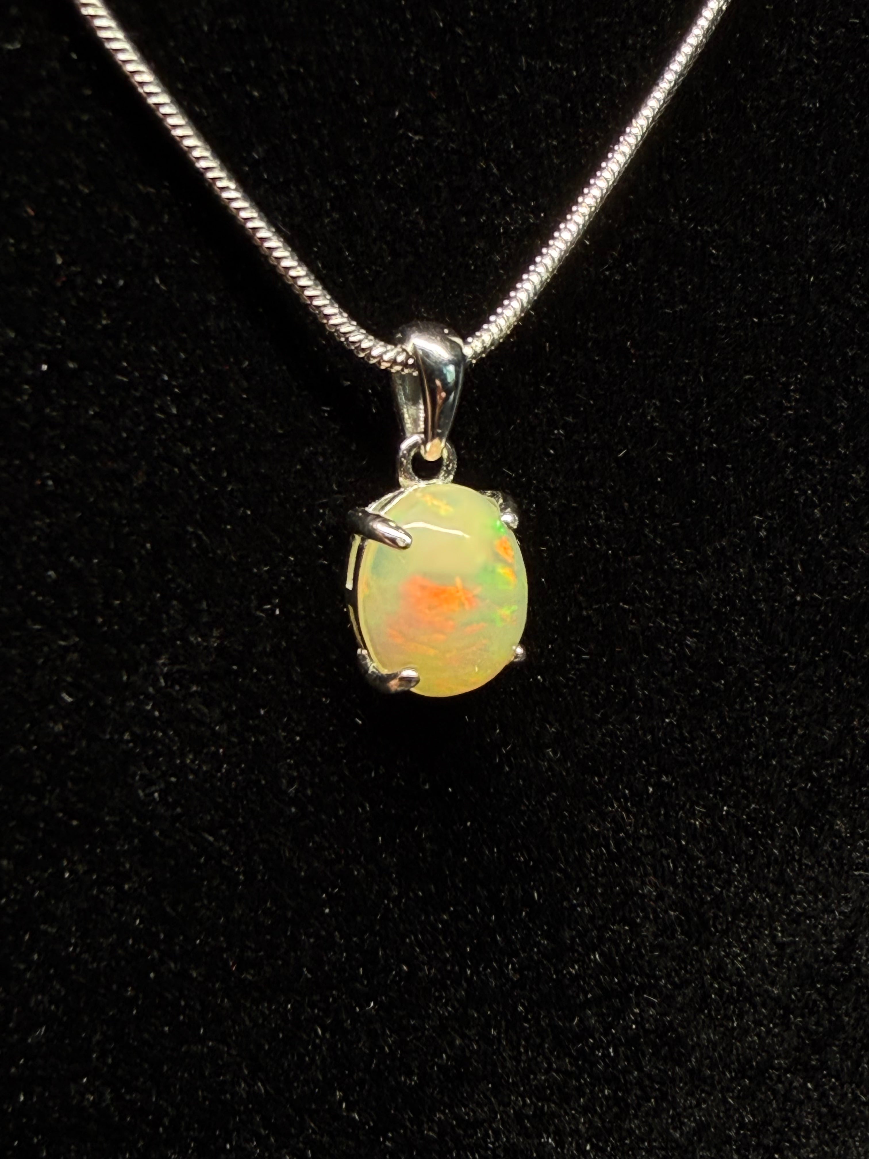 Oval Ethiopian Opal Pendant