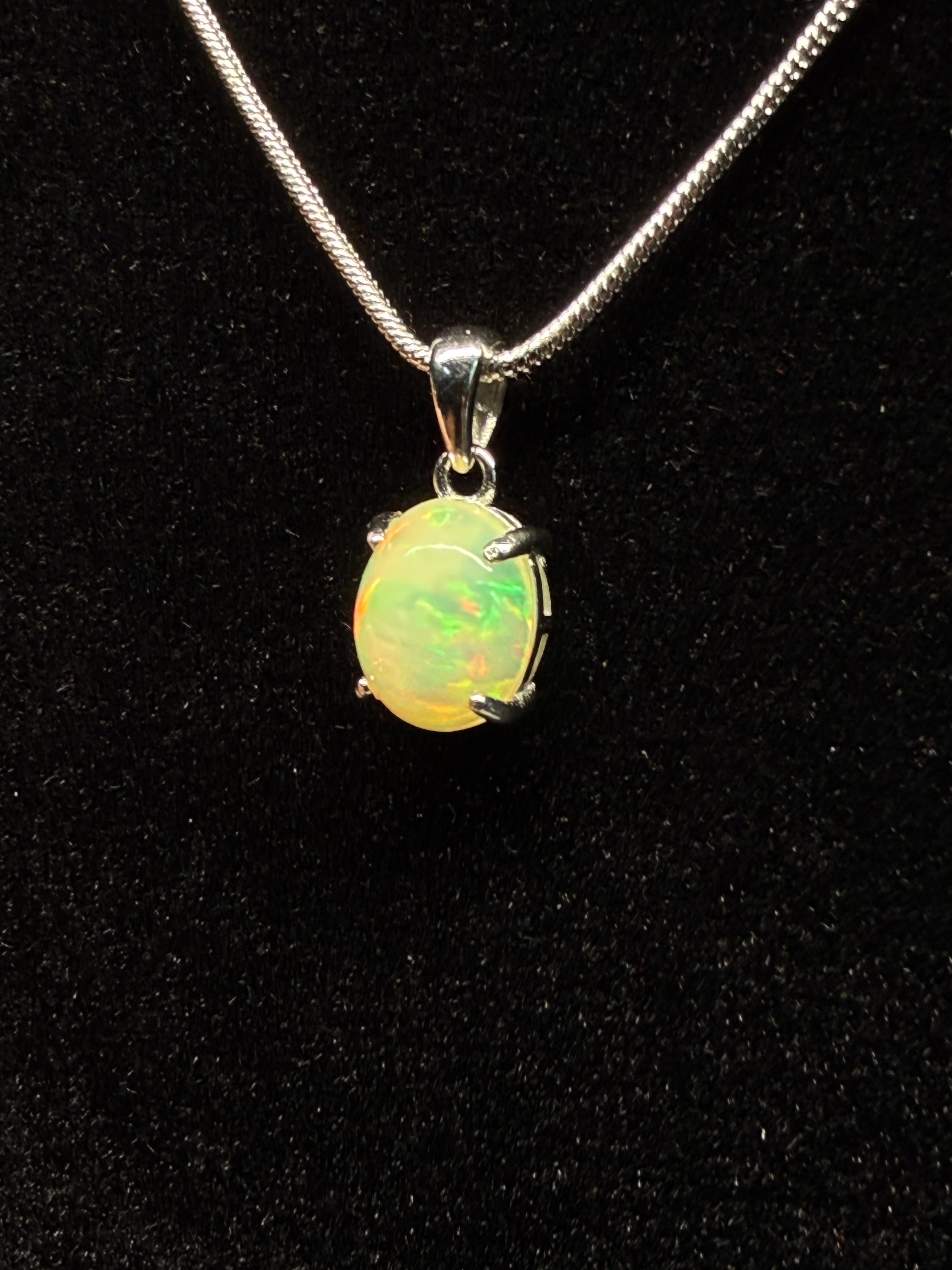 Oval Ethiopian Opal Pendant