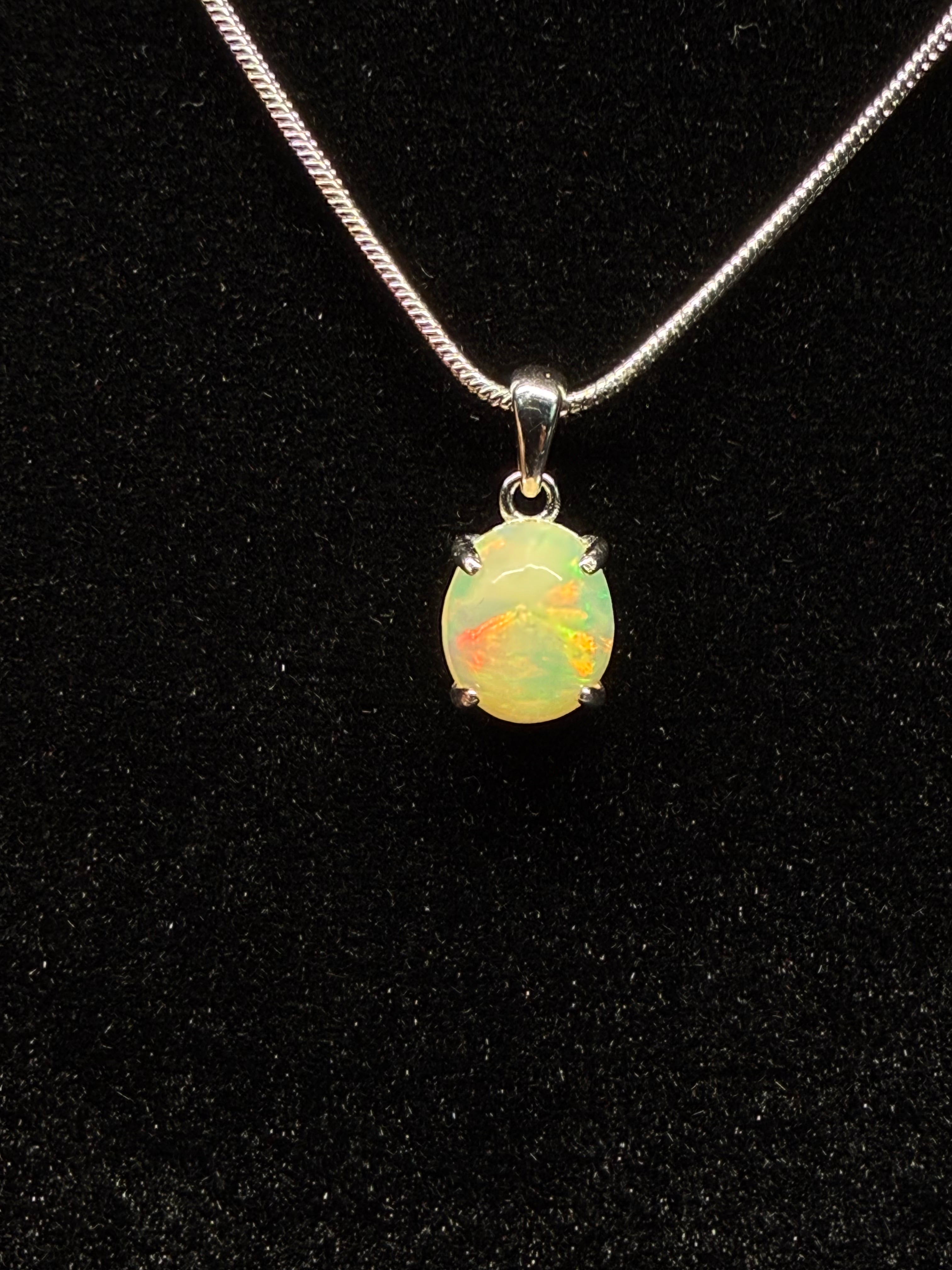 Oval Ethiopian Opal Pendant