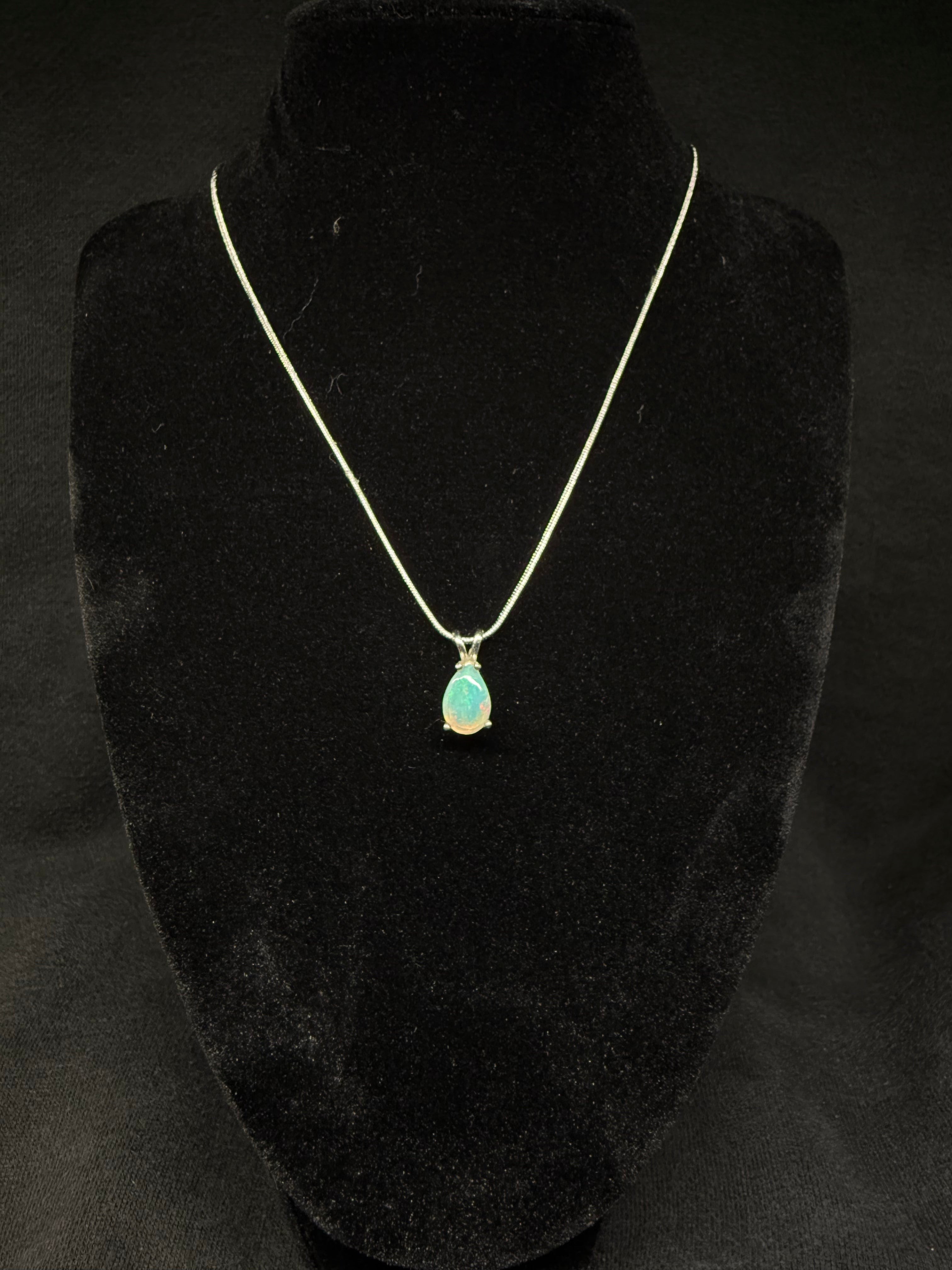 Tear Drop Ethiopian Opal Pendant