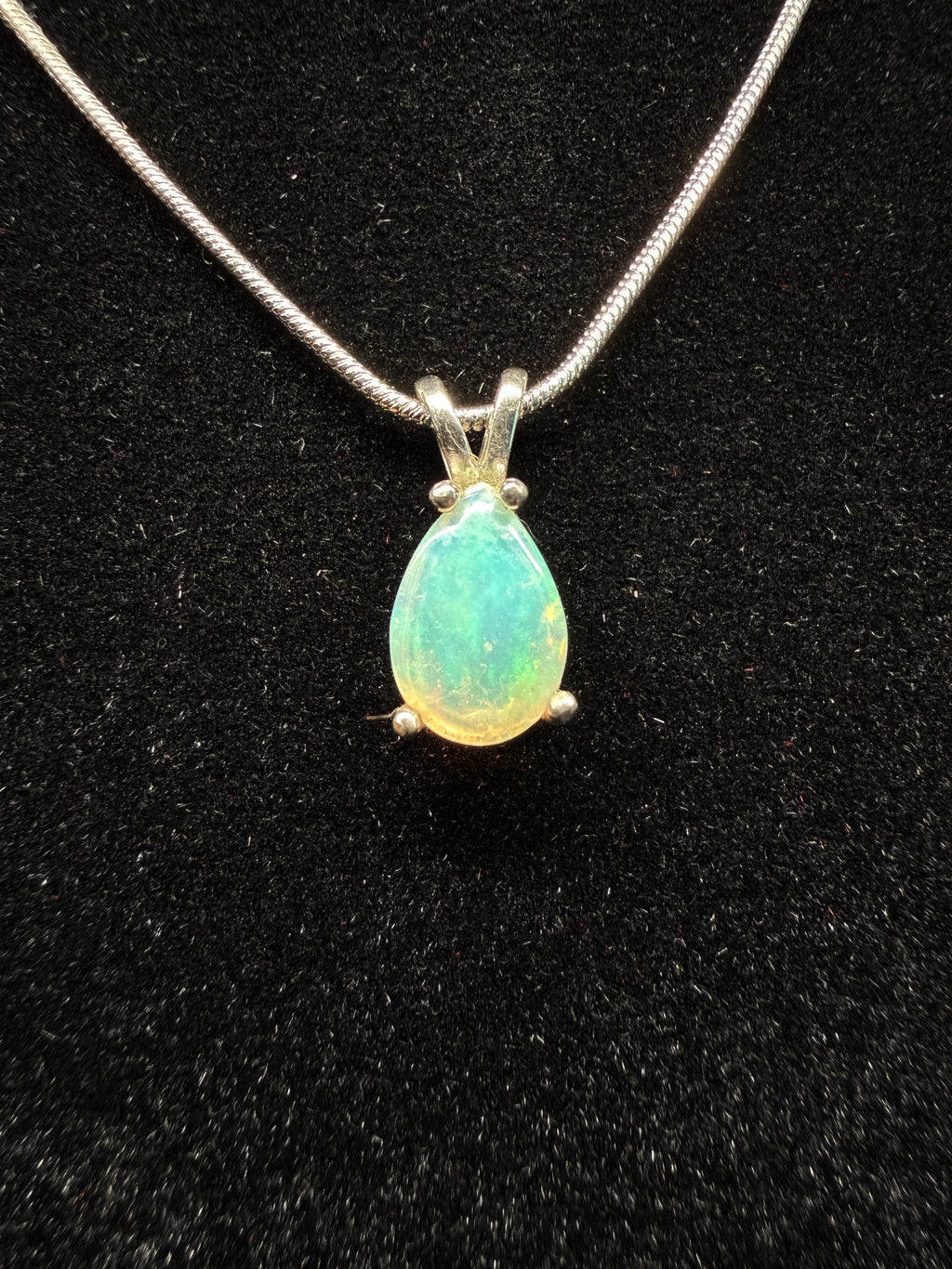 Tear Drop Ethiopian Opal Pendant