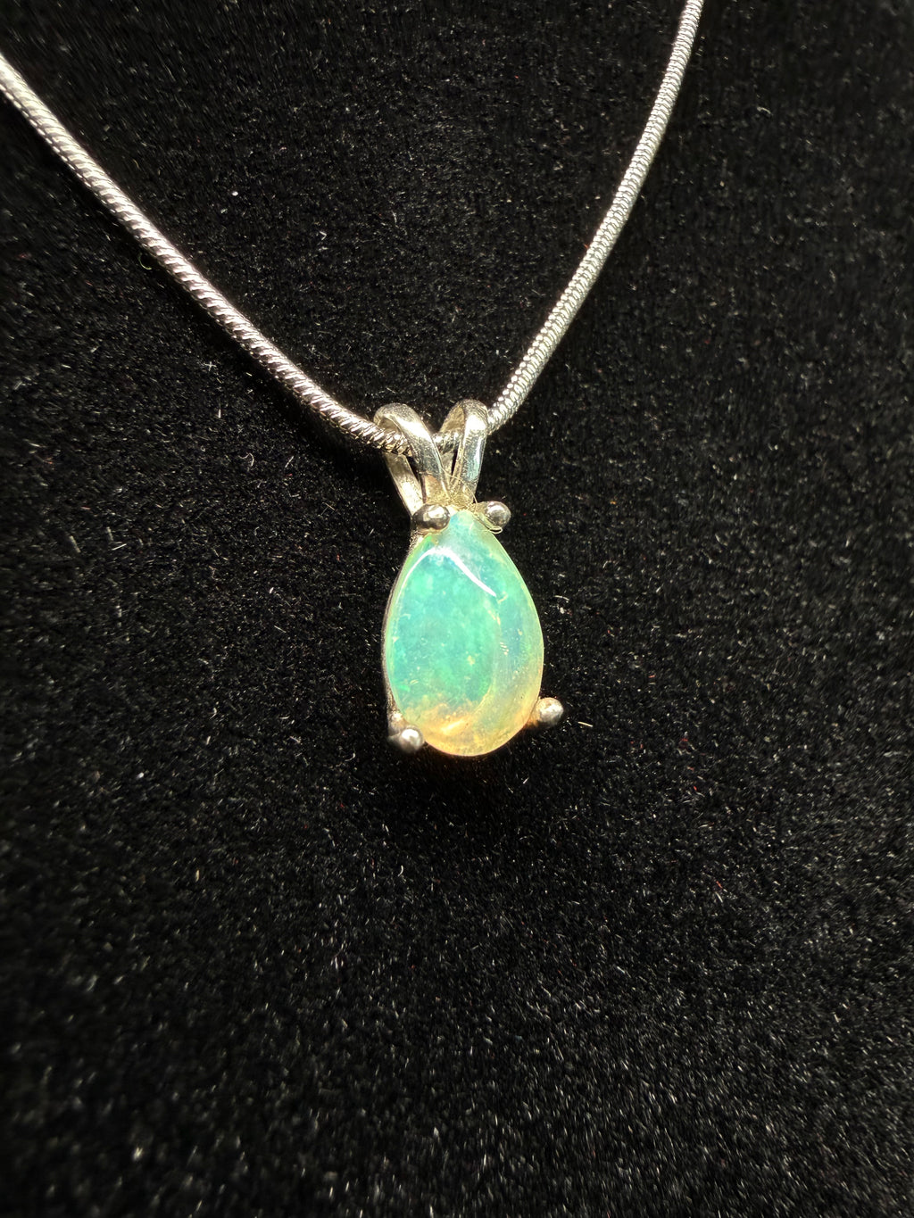 Tear Drop Ethiopian Opal Pendant