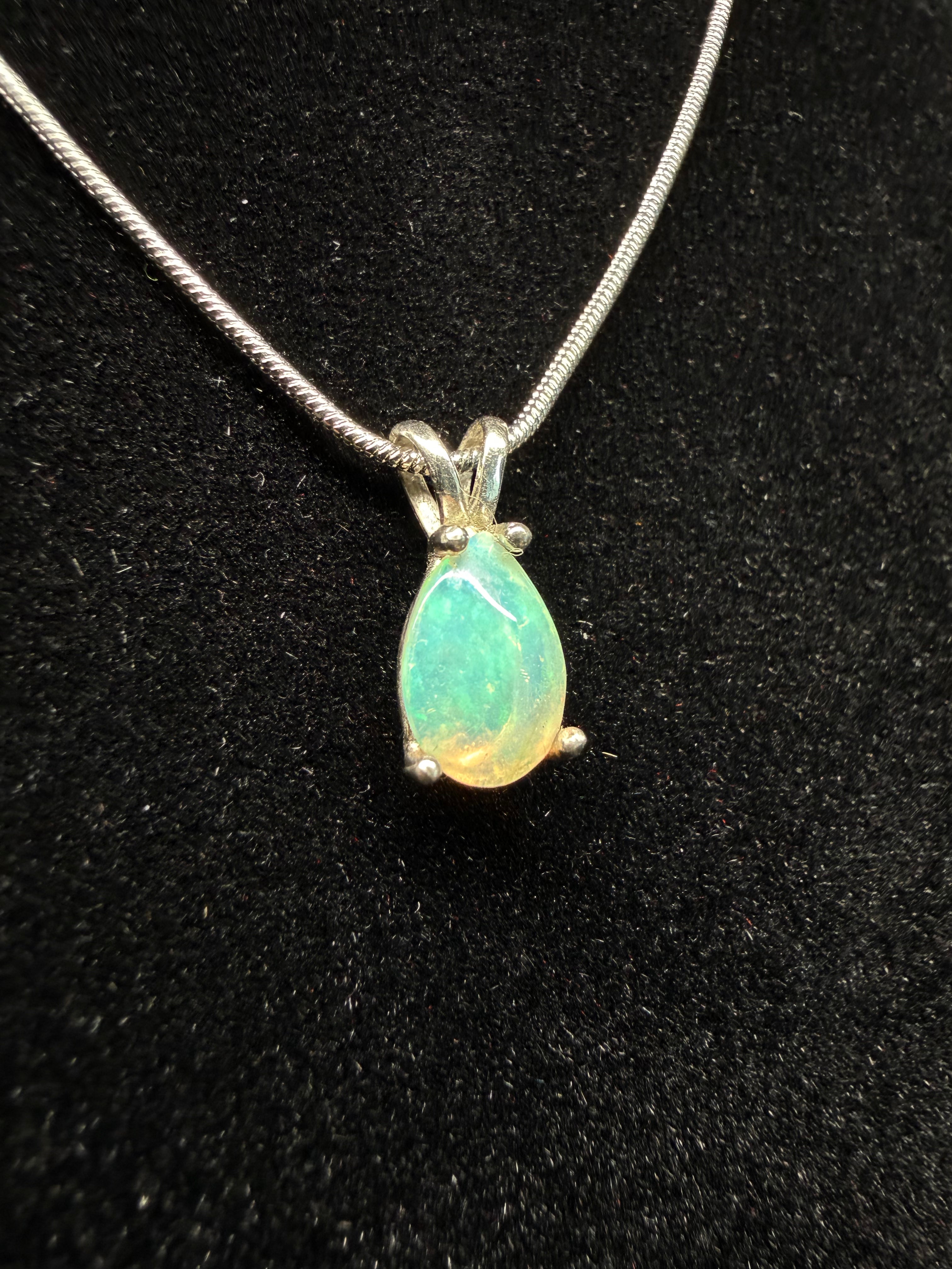 Tear Drop Ethiopian Opal Pendant