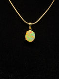 Oval Ethiopian Opal Gold Plated Pendant