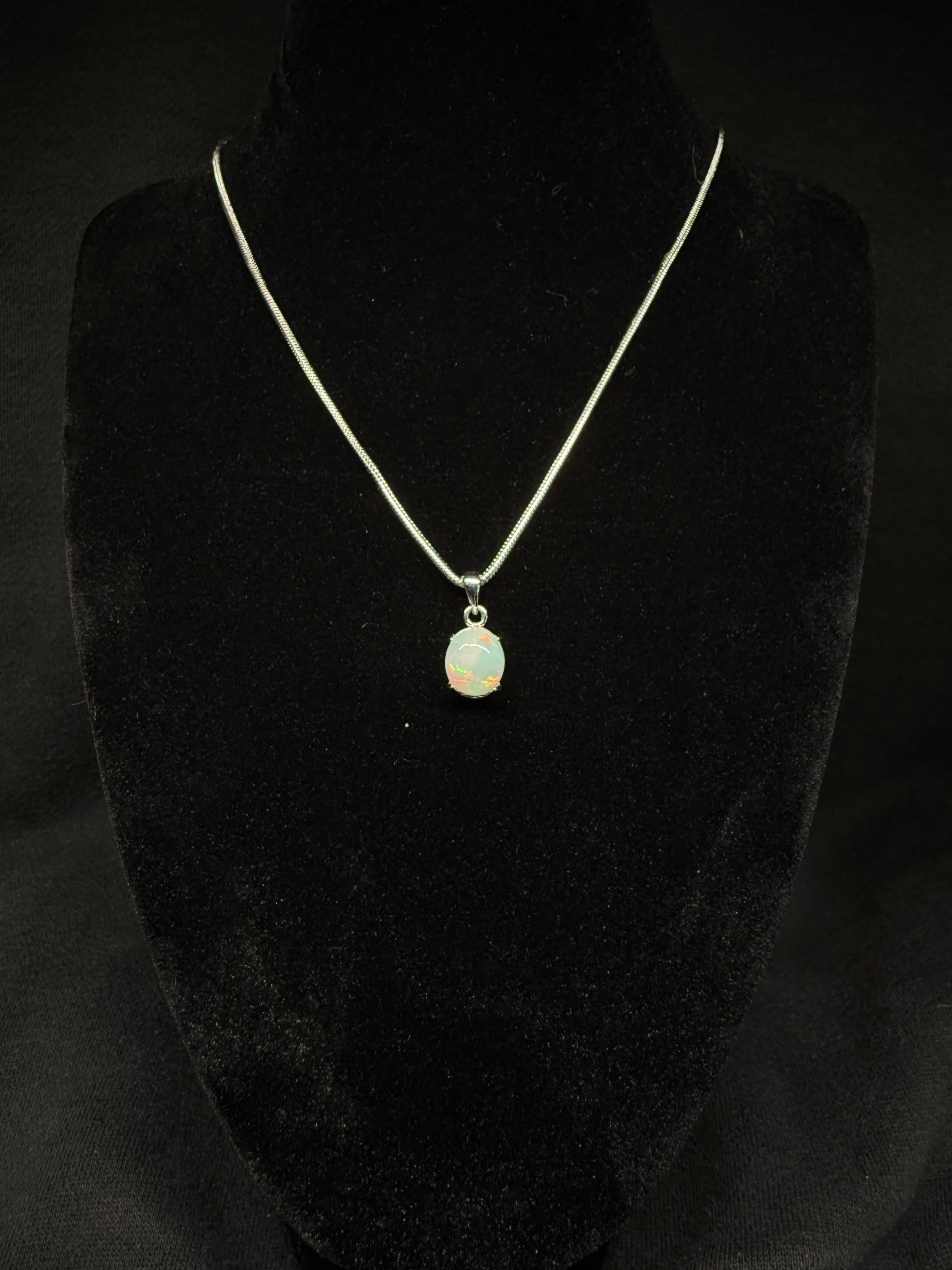 Oval Ethiopian Opal Pendant