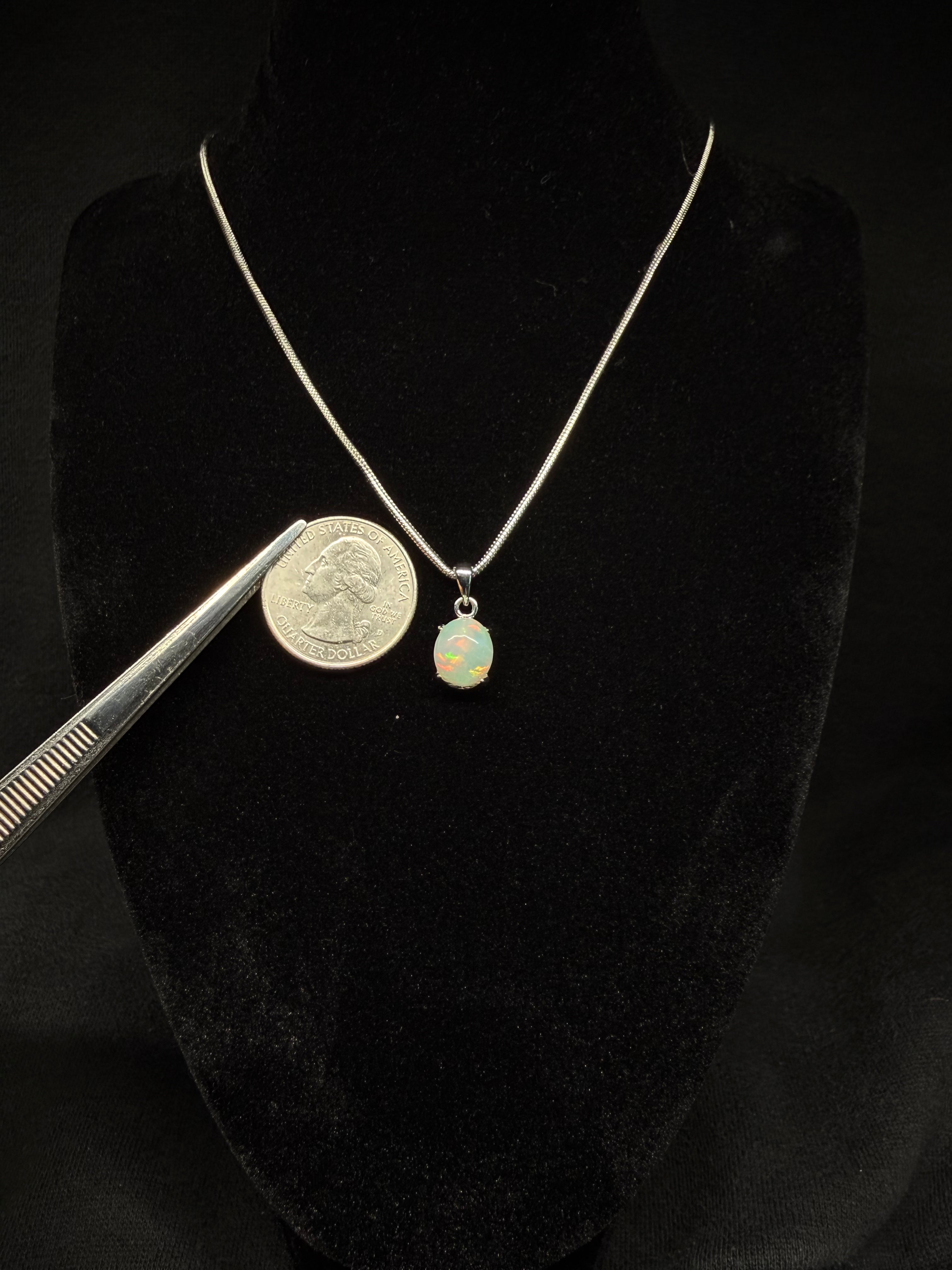 Oval Ethiopian Opal Pendant
