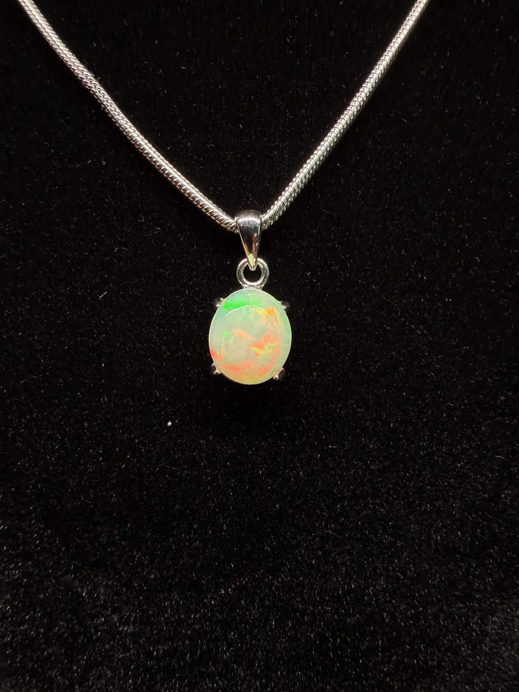 Oval Ethiopian Opal Pendant