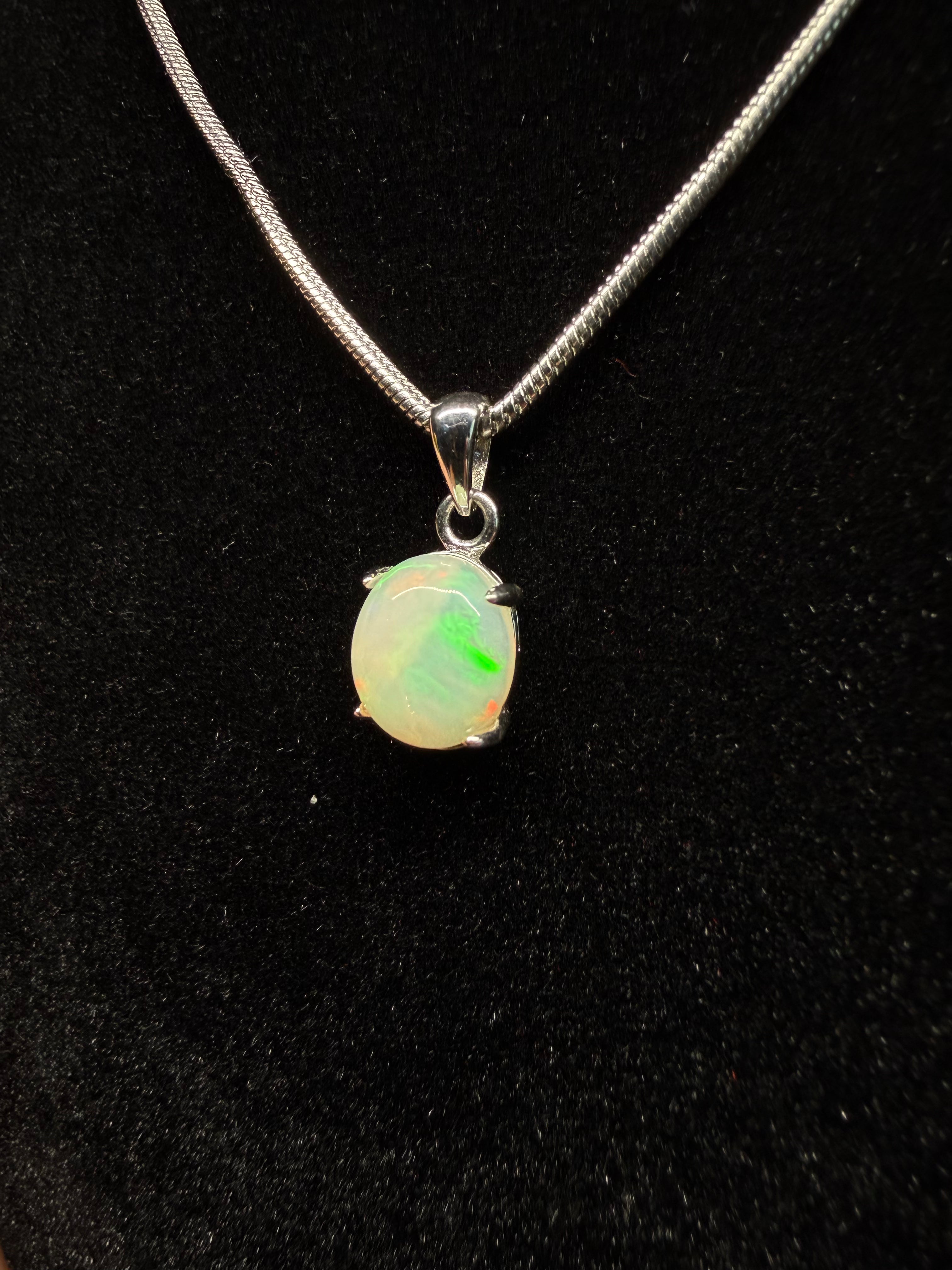 Oval Ethiopian Opal Pendant