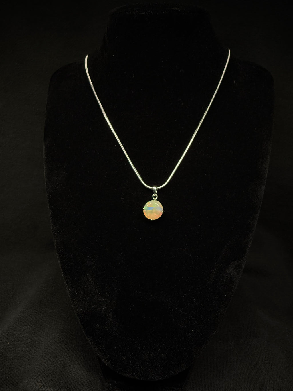 Circular Ethiopian Opal Pendant