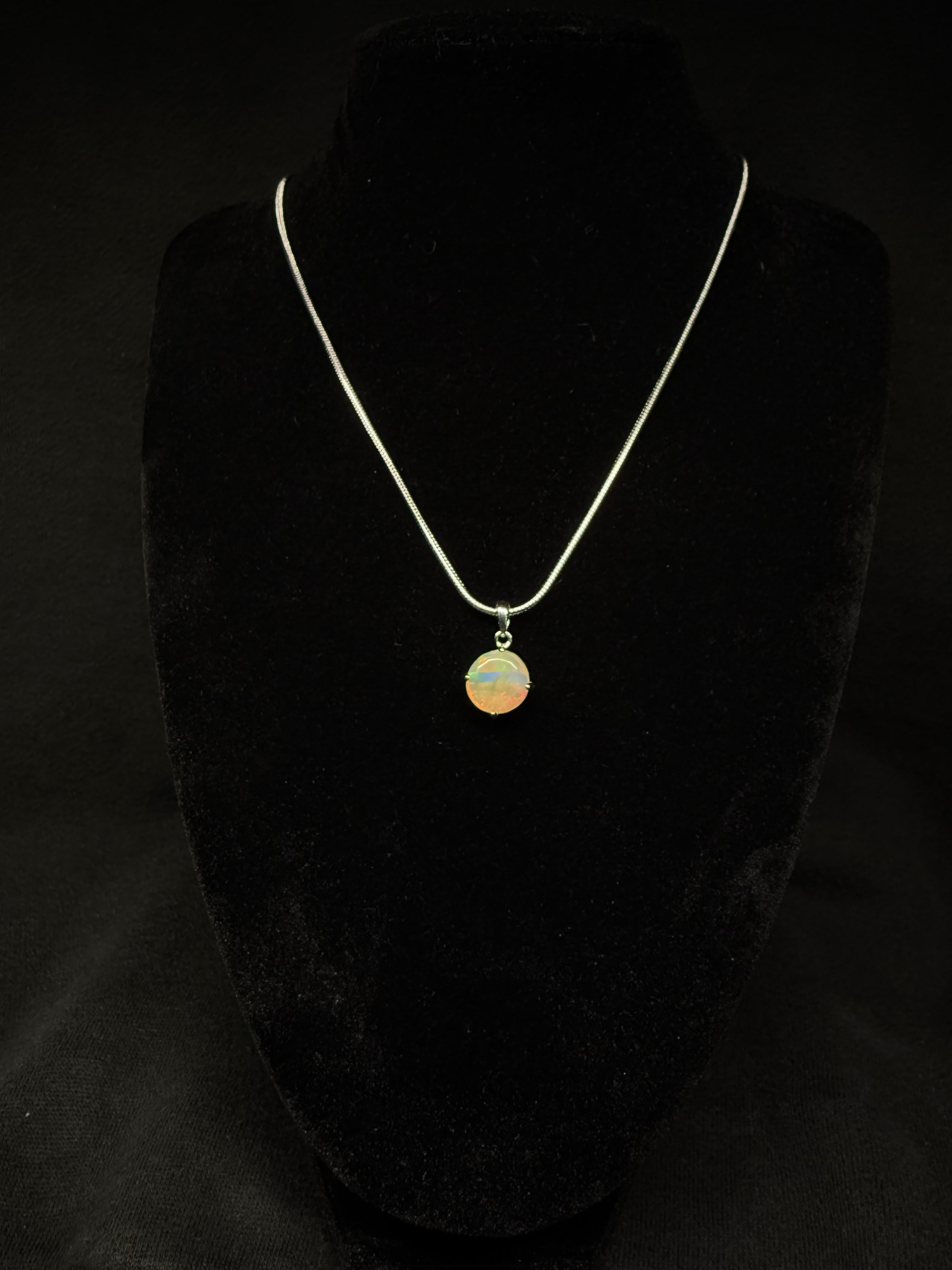 Circular Ethiopian Opal Pendant