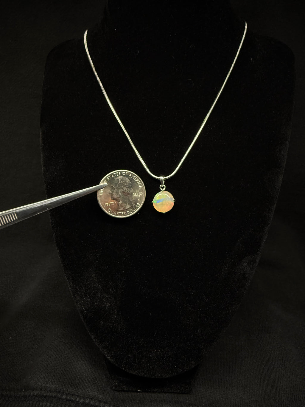 Circular Ethiopian Opal Pendant