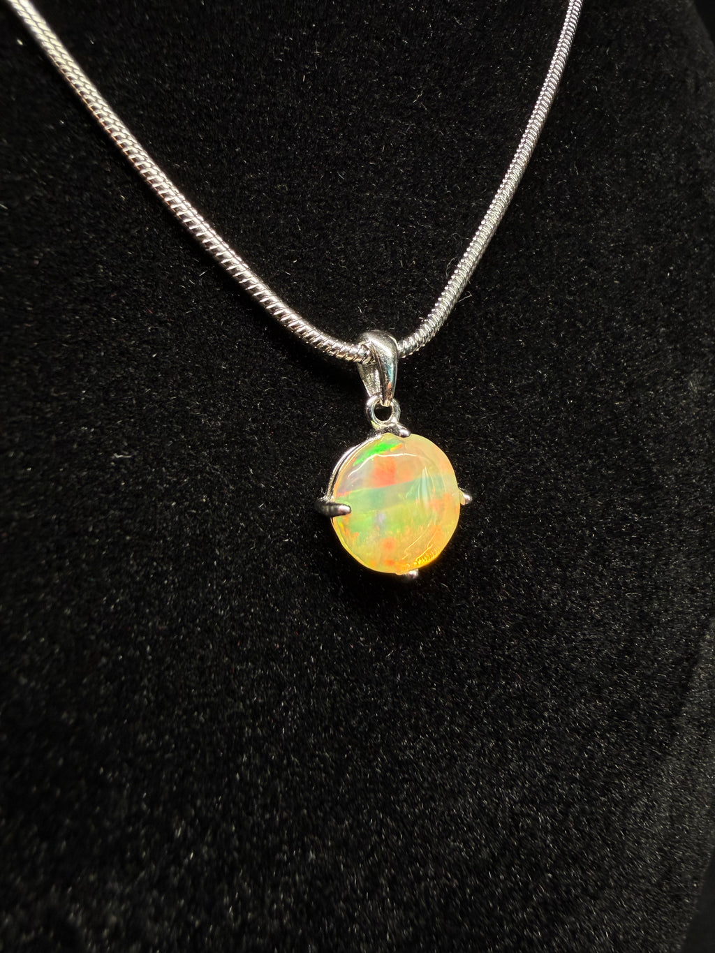 Circular Ethiopian Opal Pendant