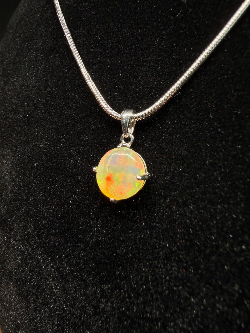 Circular Ethiopian Opal Pendant