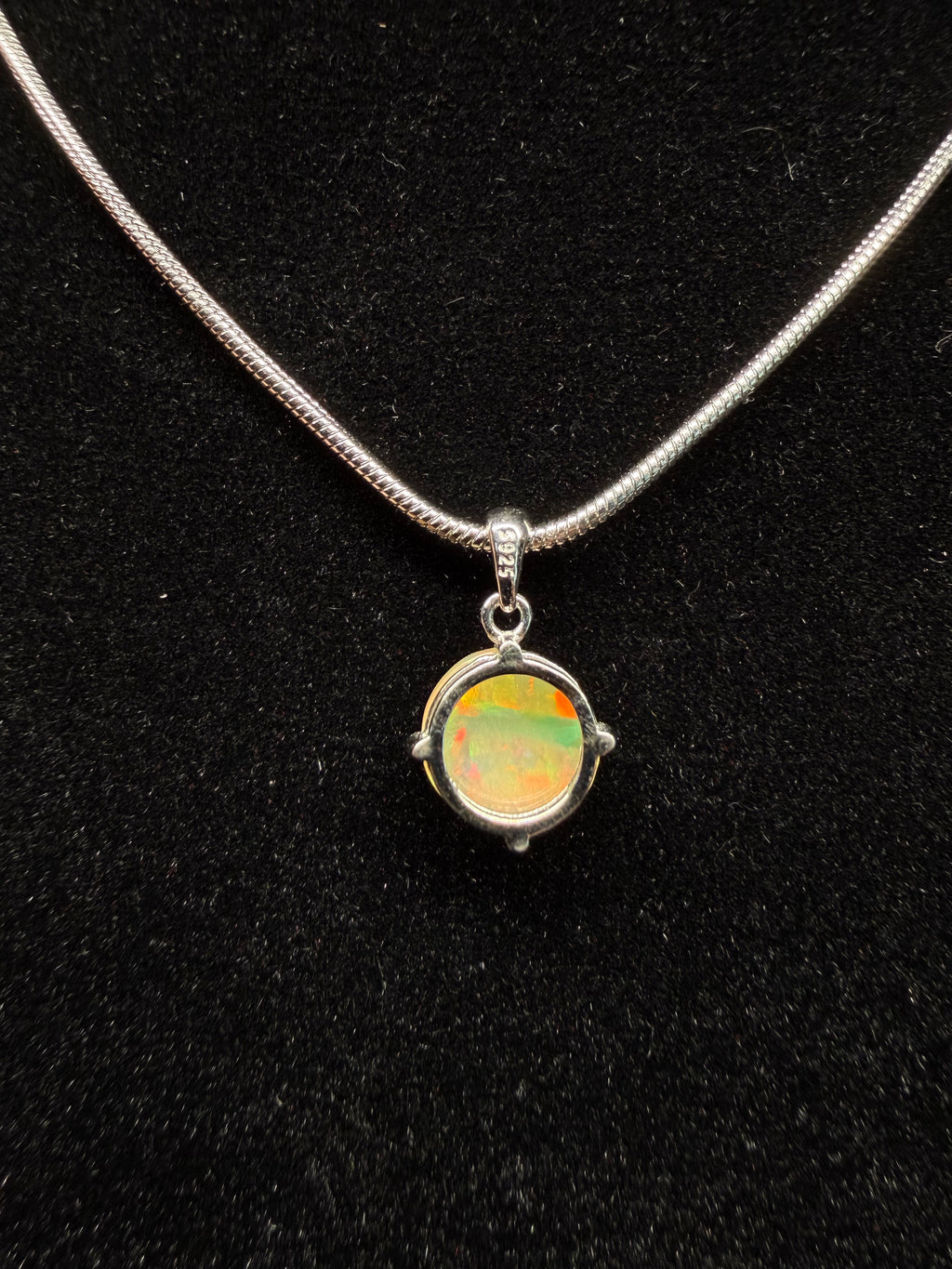 Circular Ethiopian Opal Pendant