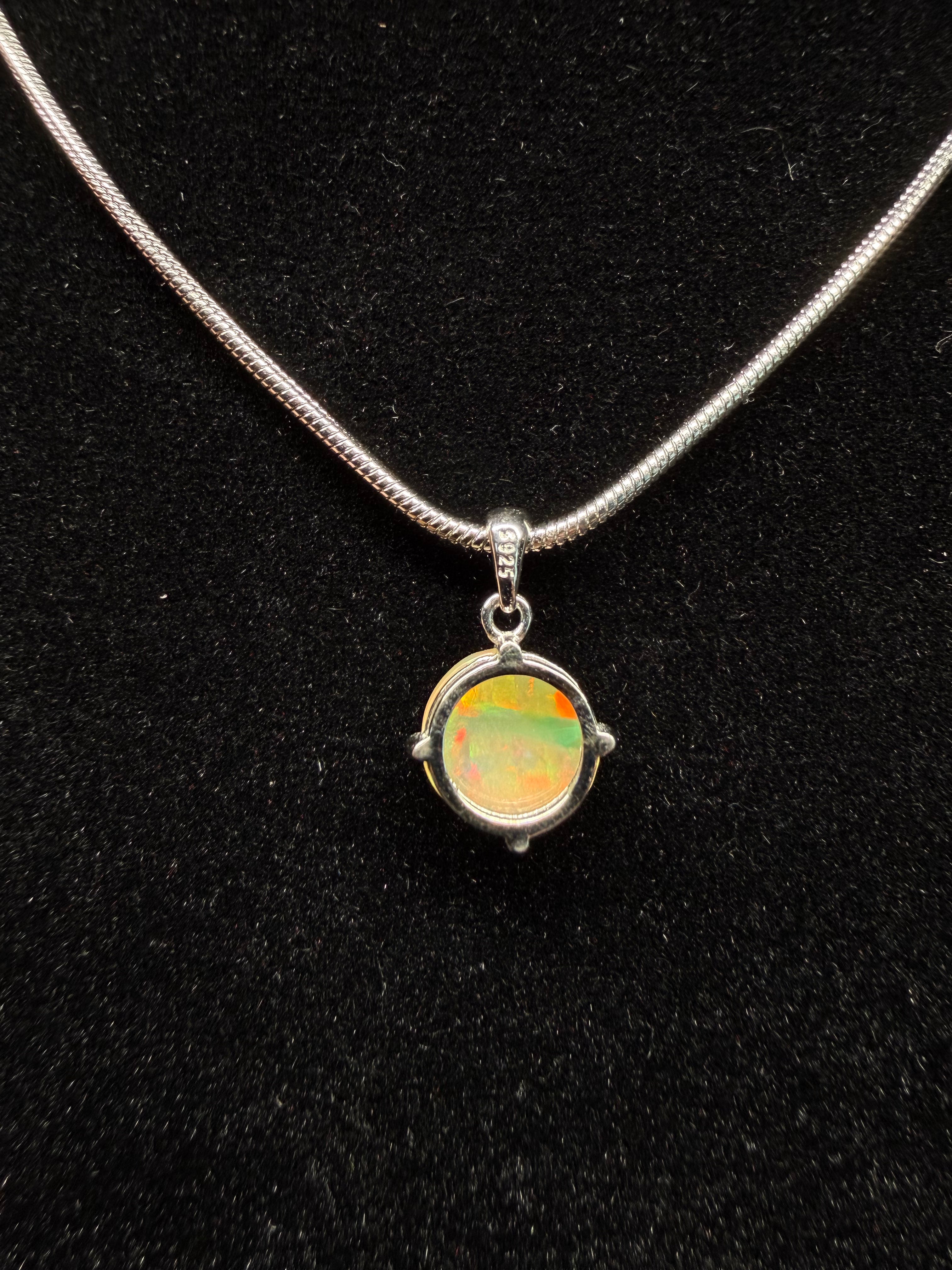 Circular Ethiopian Opal Pendant