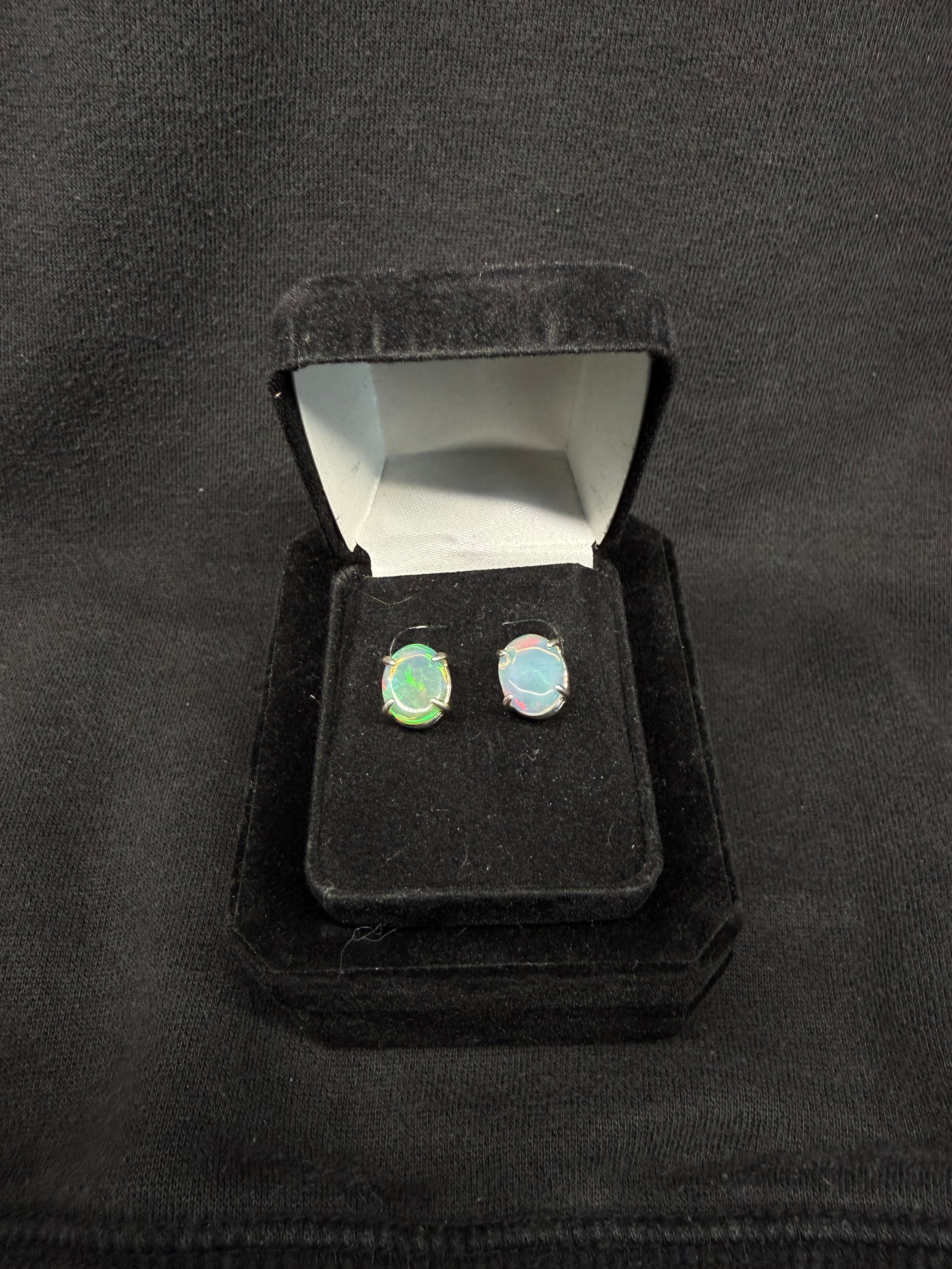 Ethiopian Opal Stud Earrings