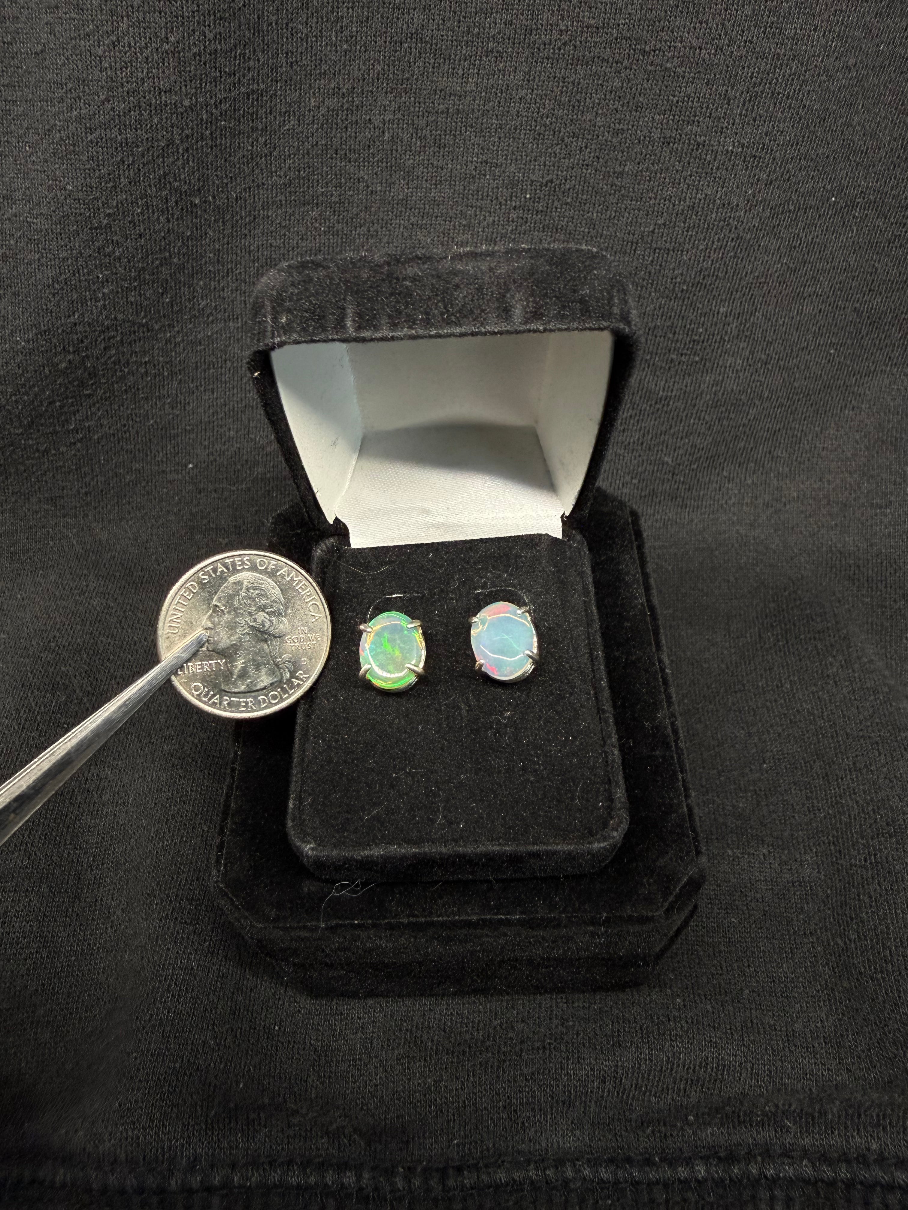 Ethiopian Opal Stud Earrings