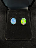 Oval Stud Ethiopian Opal Earrings