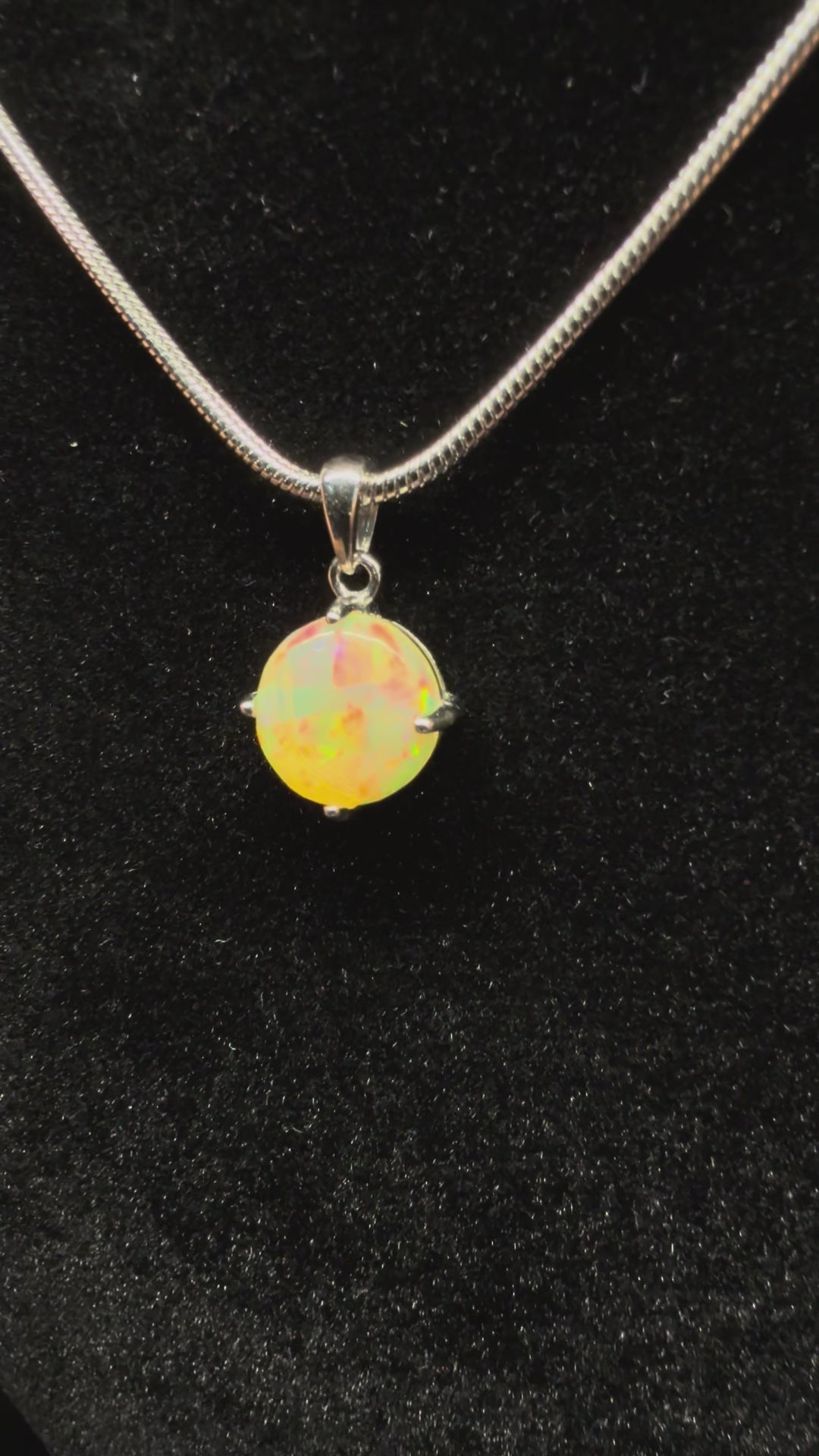 Circular Ethiopian Opal Pendant